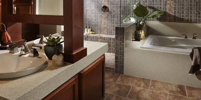 Green & Specialty: zodiaq coriander tub surround vanity deck